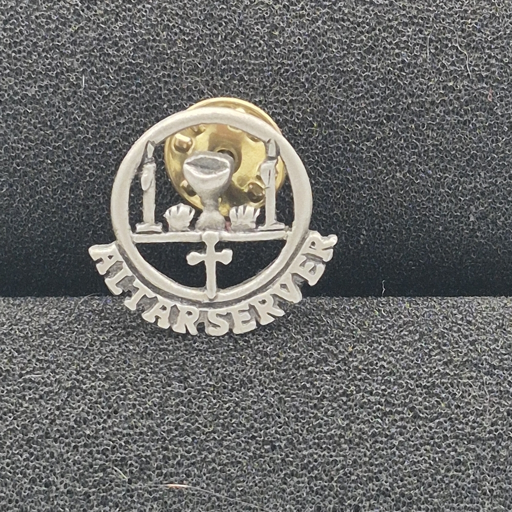Vintage Silver Tone Altar Server Pin